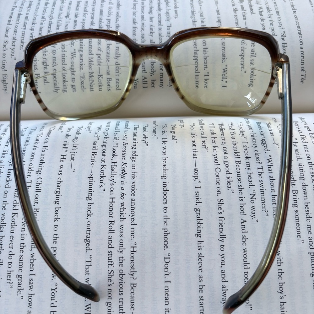 Vintage Square Readers‎ / Bifocal Glasses Brown Hand Polished Frame